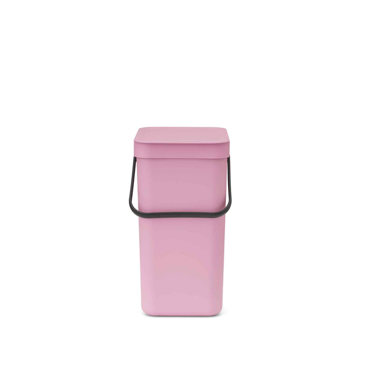 Brabantia Sort & Go Abfalleimer mit Deckel 12 L (Lilac Pink), platzsparender Pfandsammler mit Griff,