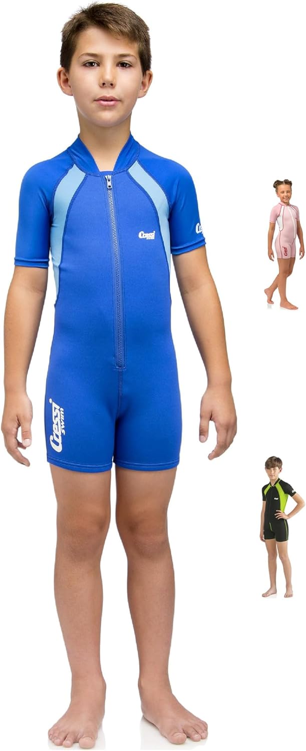 Cressi Kid Shorty Wetsuit 1.5 mm - Shorty Neoprenanzug für Kinder Ultra Stretch Neopren Blau/Hellbla