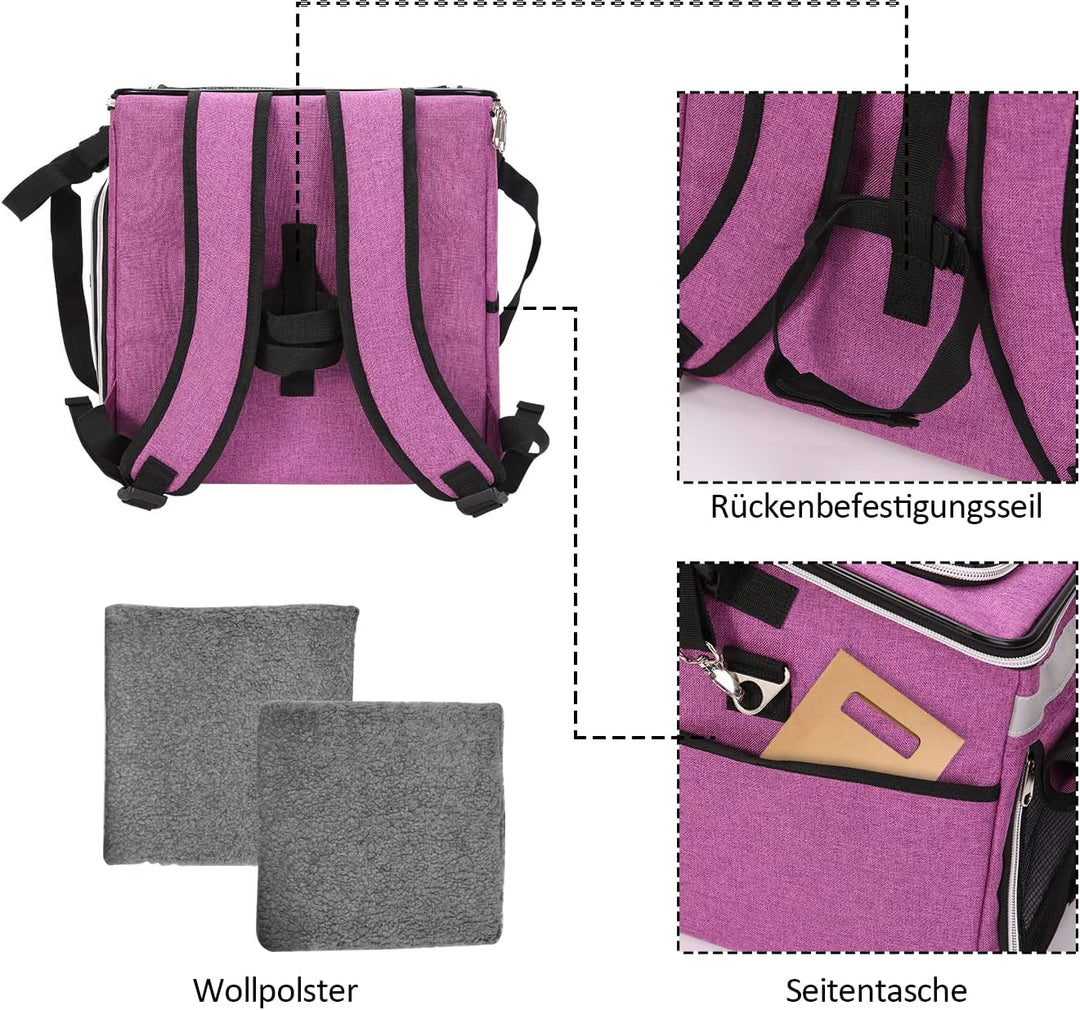 Haustier Fahrradtasche für Hunde Katzen, Haustier Rucksäke mit Vorne Atmungsaktiv Netzfenster, Faltb
