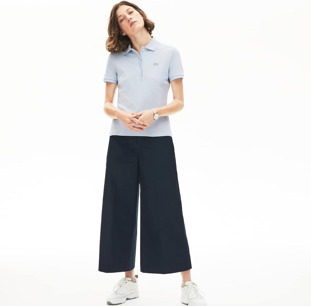Lacoste Damen Polo-Shirt Kurzarm PF5462, Frauen Polo-Hemd,4 Knopf,Slim Fit 34 Blau (Phoenix J2g), 34