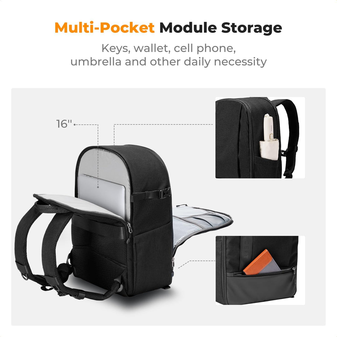 K&F CONCEPT 18L Kamerarucksack, Fotorucksack mit 15.6 Zoll Laptopfach, Grosse Kapazität Camera Backp