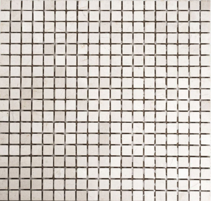 Mosaik Quadrat uni Botticino Anticato Marmor Naturstein Küche, Mosaikstein Format: 15x15x8 mm, Bogen