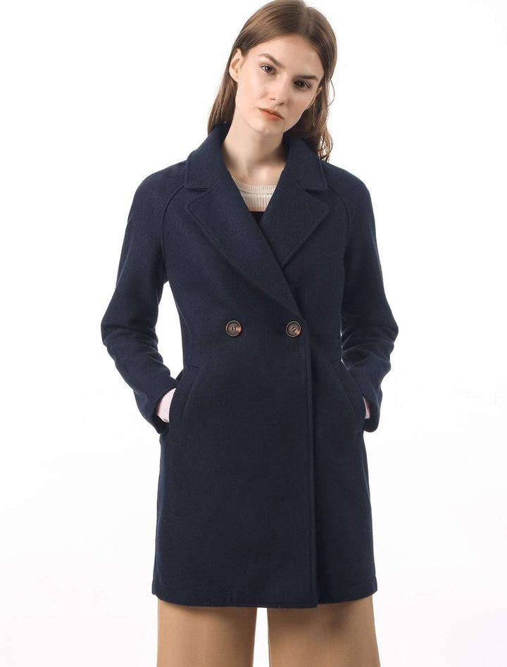 Allegra K Damen Coat Mantel M Blau, M Blau