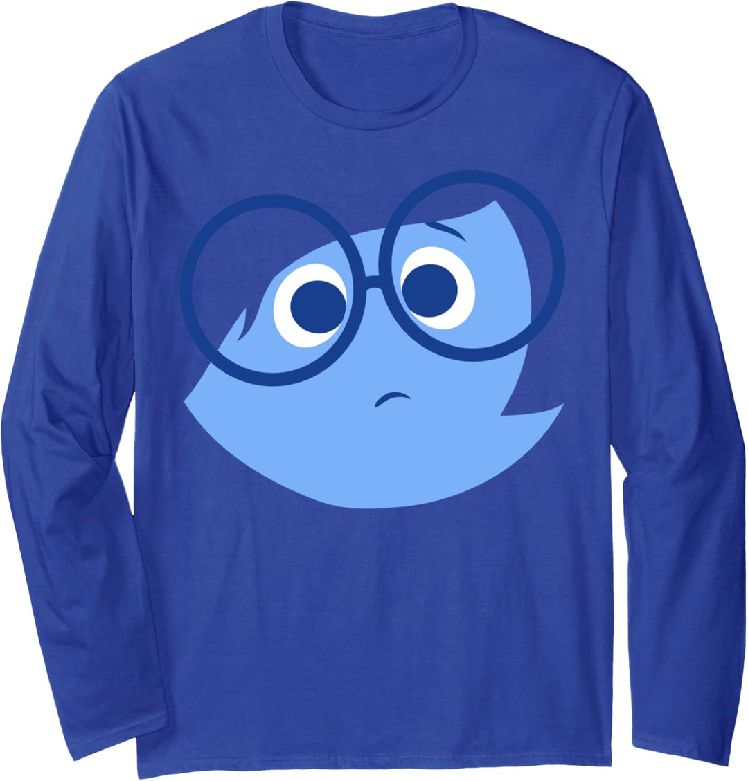 Disney Pixar Inside Out Sadness Large Face Portrait Langarmshirt
