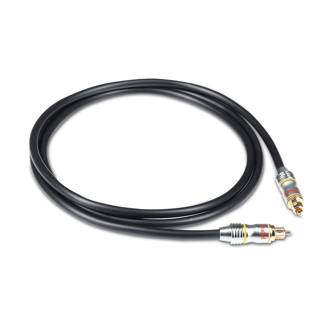Teufel 1,5 m Optisches Audiolkabel C7515O (Inklusive Adapter auf 3,5-mm-Mini-TOSLINK) - schwarz 1,5