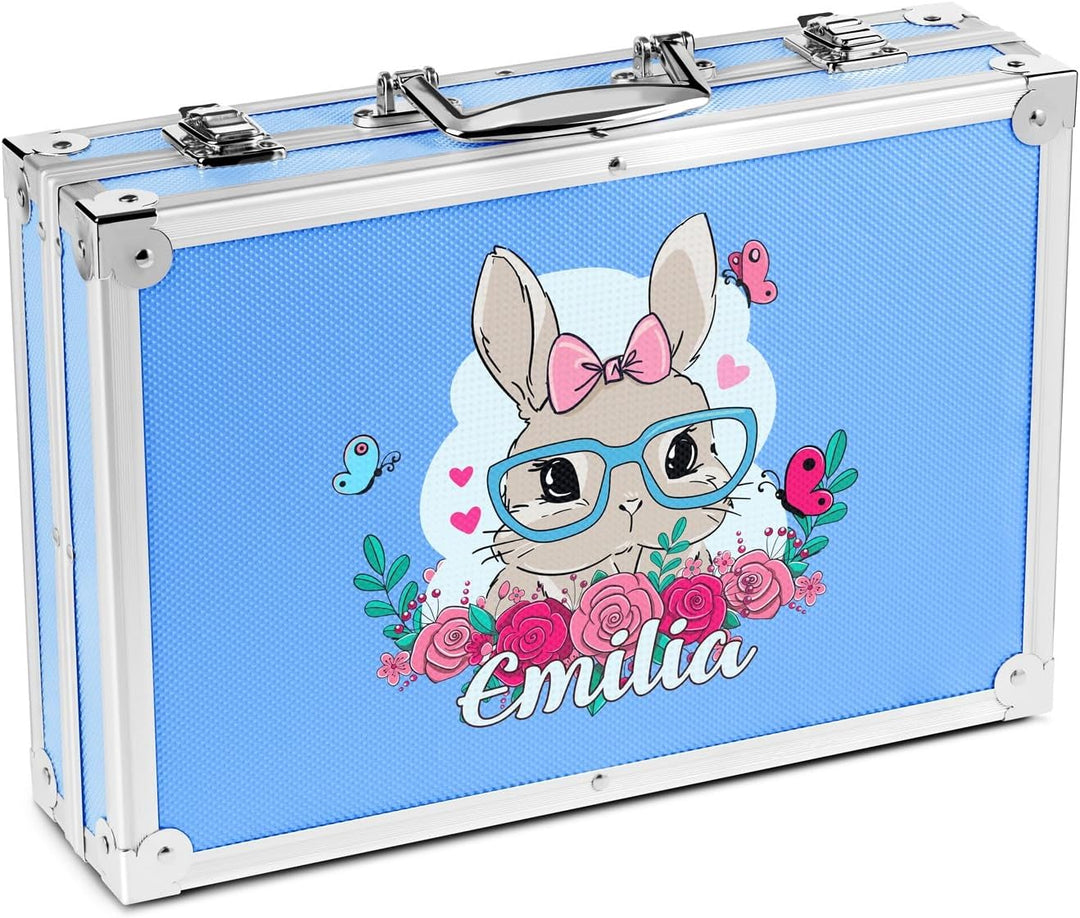 Maverton personalisiertes Kunstset für Kinder - 118-teilig Malkoffer - Buntstifte Koffer Set - Gesch