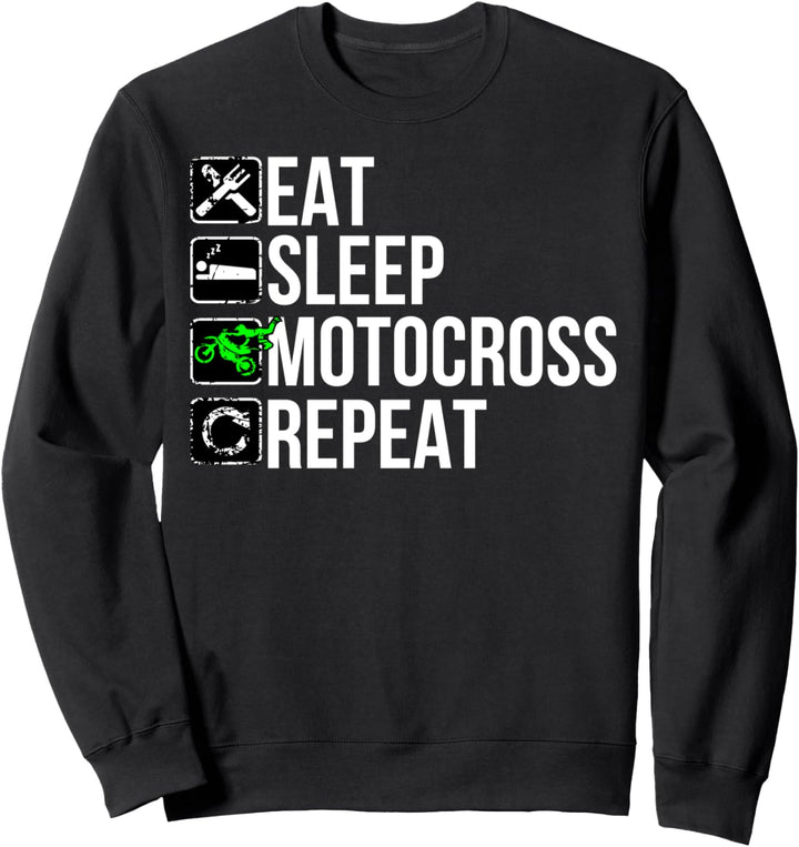Motocross Lustig - Eat Sleep Motocross Repeat Sweatshirt