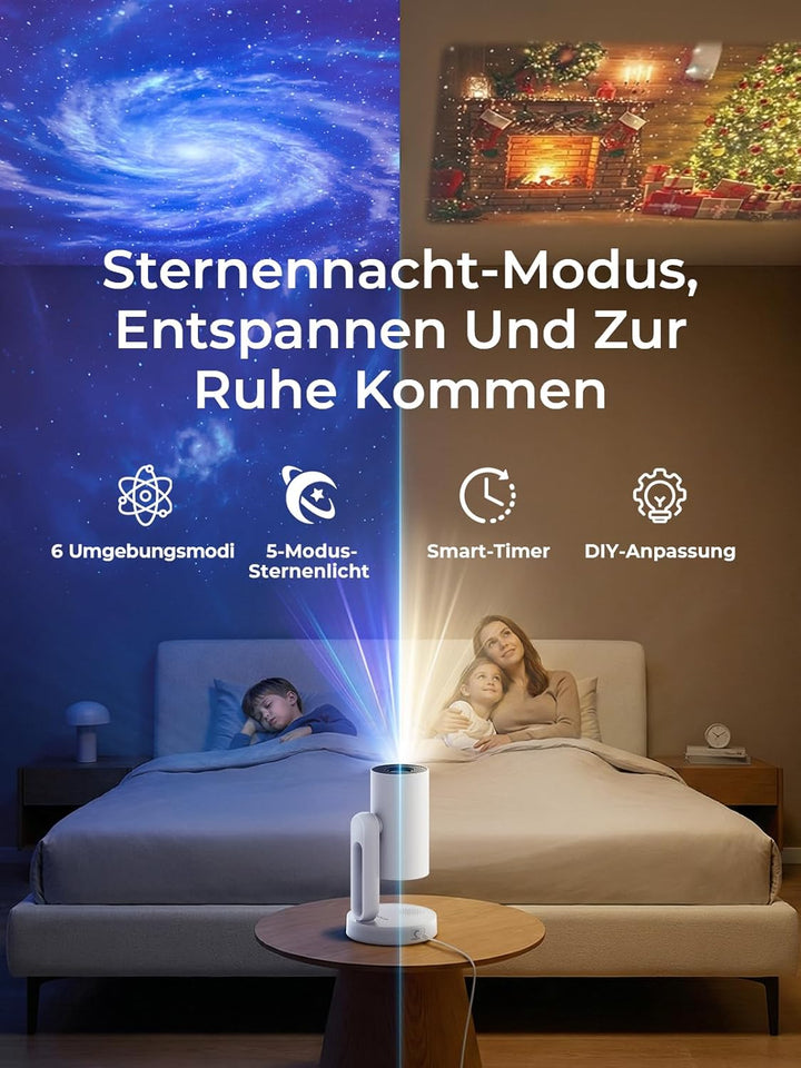 ETOE Starfish Mini Beamer, Android TV 11.0, Unterstützt 4K, Auto Keystone-Korrektur, 150 Zoll, Indiv