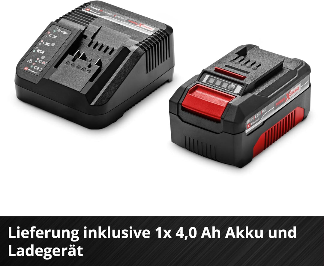 Einhell Akku-Winkelschleifer TC-AG 18/115 Li (1x4,0Ah) (18 V, 115 mm Scheiben-Ø, 28 mm Schnitttiefe,