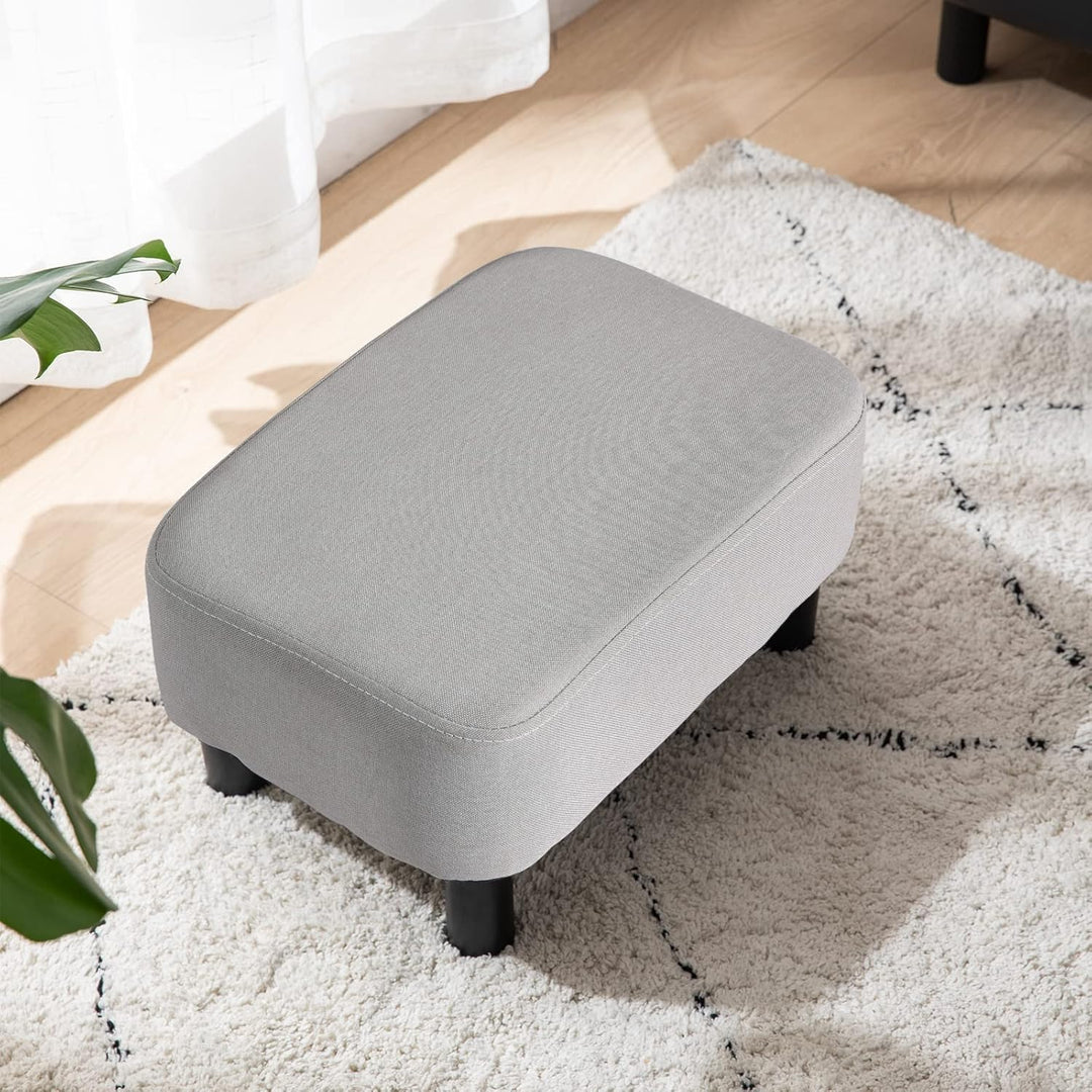 IBUYKE Hölzerner gepolsterter Fussschemel Osmanischer Hocker Hocker Niedriger Hocker Stoff Sofahocke
