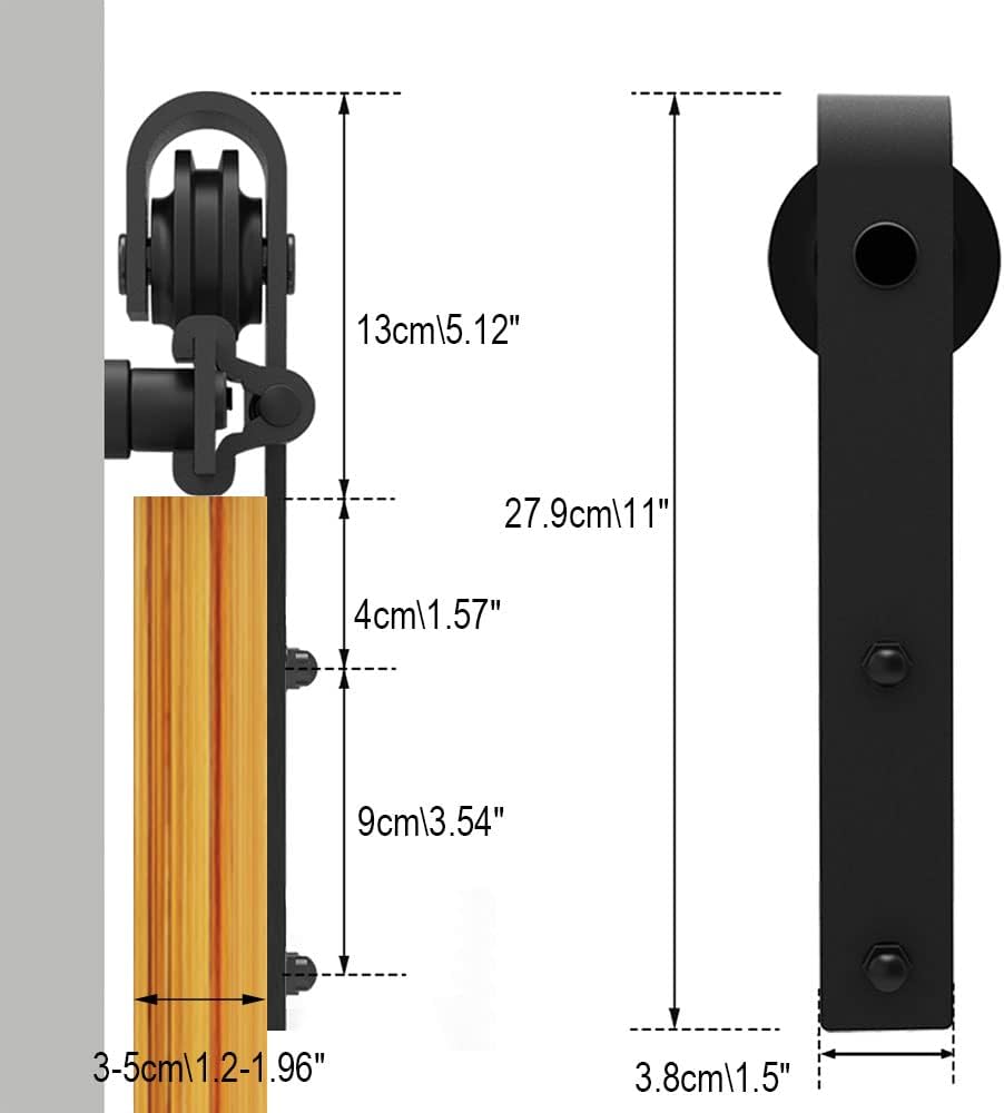 WOLFBIRD 213cm/7ft Schiebetürbeschlag Set Schiebetürsystem mit Bodenführung für Doppeltüren - Türben