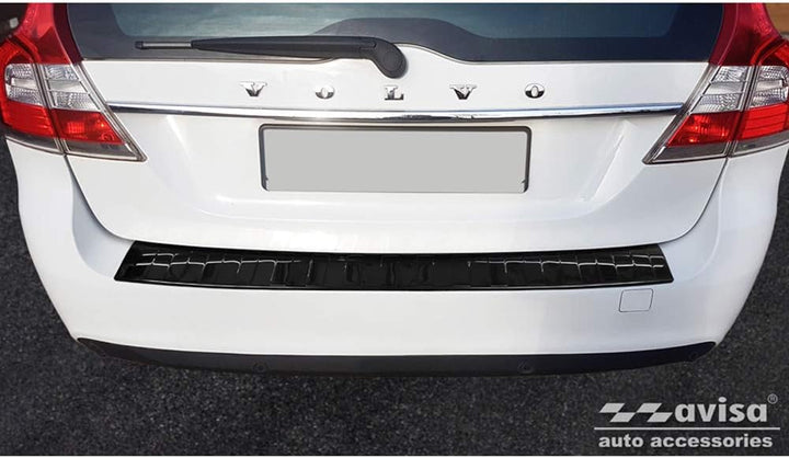 Avisa Spiegelschwarz Edelstahl Heckstossstangenschutz kompatibel mit Volvo V70 Facelift 2013-2016 'R