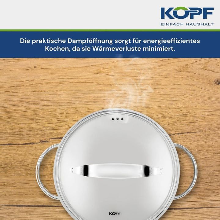 KOPF Topfset Induktion Stilo 10-teilig | Backofen & Spülmaschinen geeignet | Kochtopf-Set für alle H