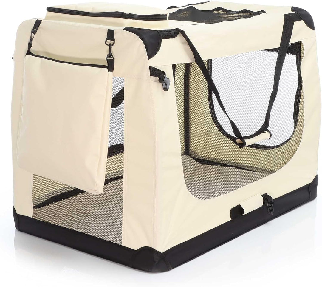 Fudajo Faltbare Transportbox für Hunde, Katzen XXXL (100x69x69cm), robust, leicht, sicher, Hundebox
