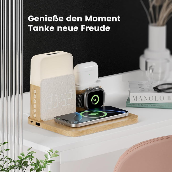 COLSUR 5 in 1 Ladestation für Apple Watch iPhone Airpods,15W Schnell Wireless Charger für iPhone 17/