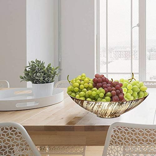 CRISTALICA Schale Obstschale Konfektschale 27 cm aus klarem Glas mit Golden Dust Gold Rand, elegante