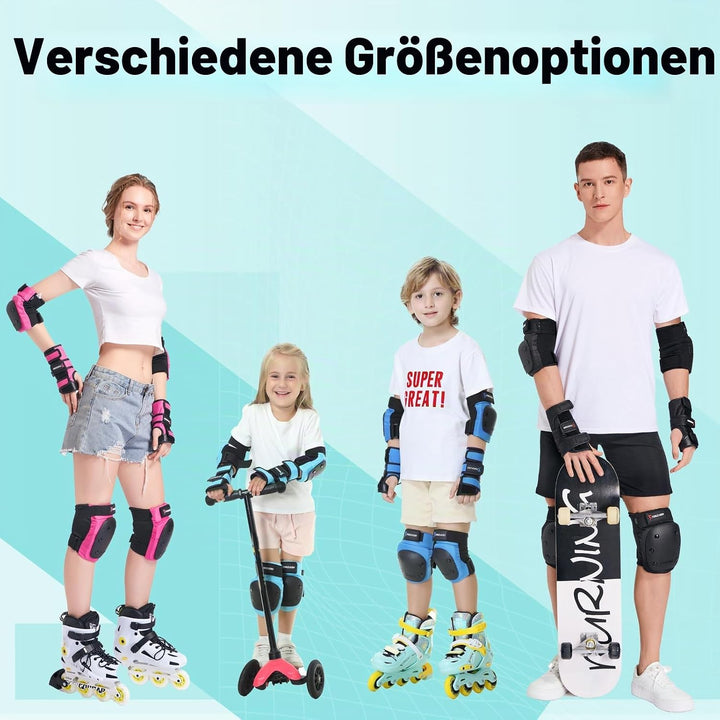 Forzueby Knieschoner, Ellbogenschützer und Handgelenkschützer für Erwachsene&amp;Kinder Protektoren Set,