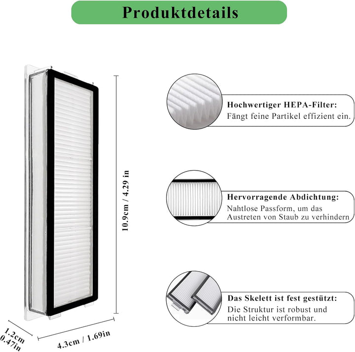 HEPA-Filter kompatibel mit Roborock Qrevo Master/Qrevo Slim/Saros Z70 Saugroboter, nicht für Roboroc