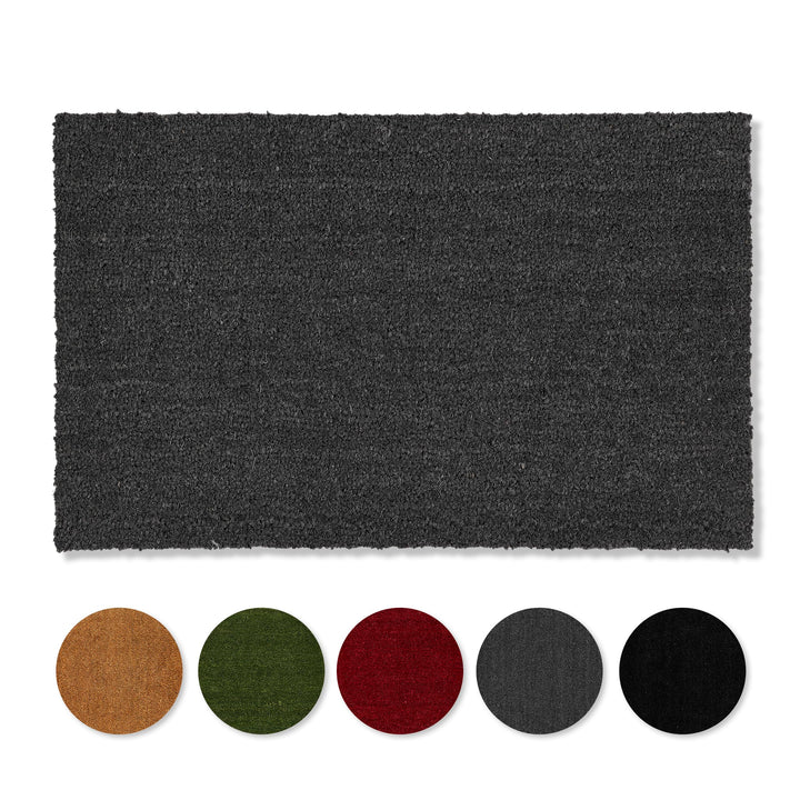 Carpido rutschfeste Kokosmatte - 60 x 90 cm Grau - Nachhaltige Naturfaser für den überdachten Aussen