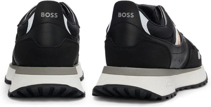 BOSS Herren Jonah Runn Sneakers im Laufschuh-Stil mit Eva-Gummisohle Grösse, Schwarz