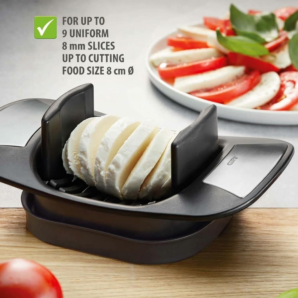 GEFU Tomaten- und Mozzarellaschneider CAPRESE - Scheibenschneider für Tomaten und Mozzarella - mit g