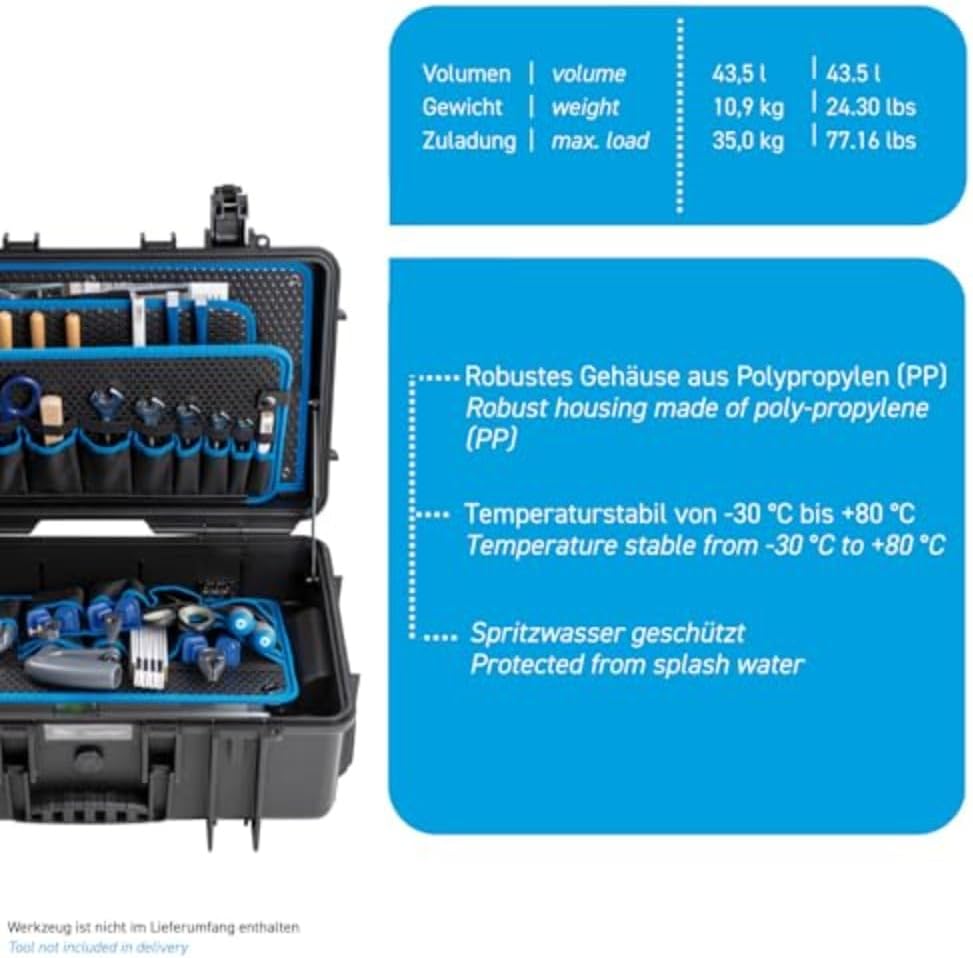 B&amp;W Werkzeugkoffer JUMBO 6700, 117.19/P-G (Lieferung erfolgt ohne Werkzeug), tool.case PP.435.PT Sch