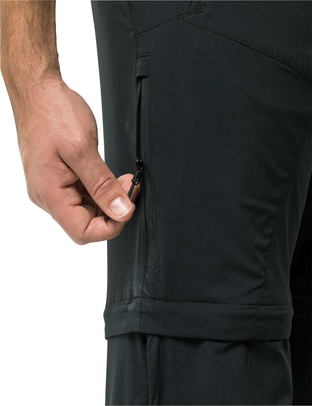 Jack Wolfskin Herren Wanderhose Glastal Zip Away Pants M L Schwarz, L Schwarz
