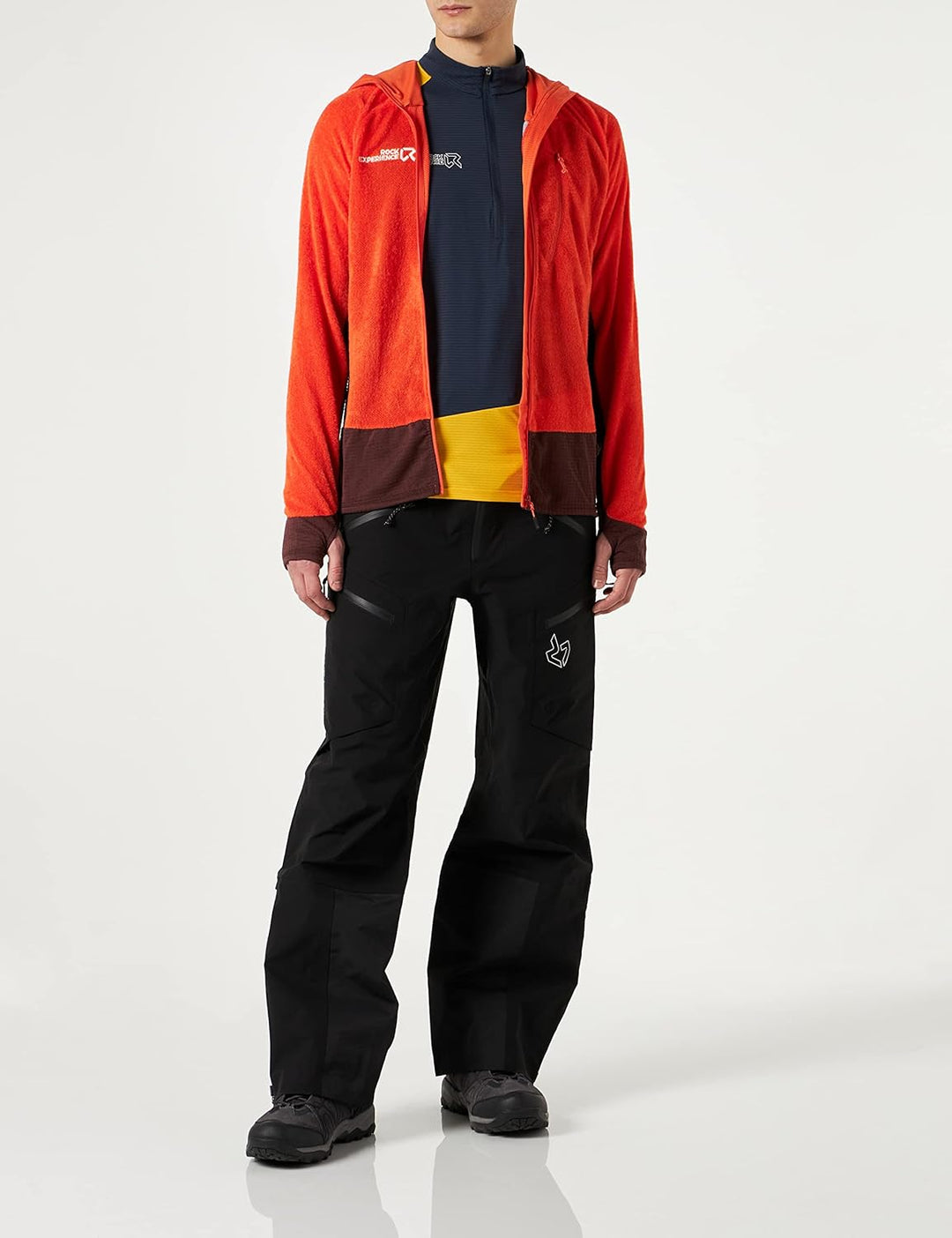 Rock Experience Herren Pinnacle Hoodie Fz Jacket L 0630 FLAME+0413 BITTER CHOCOLATE, L 0630 FLAME+04