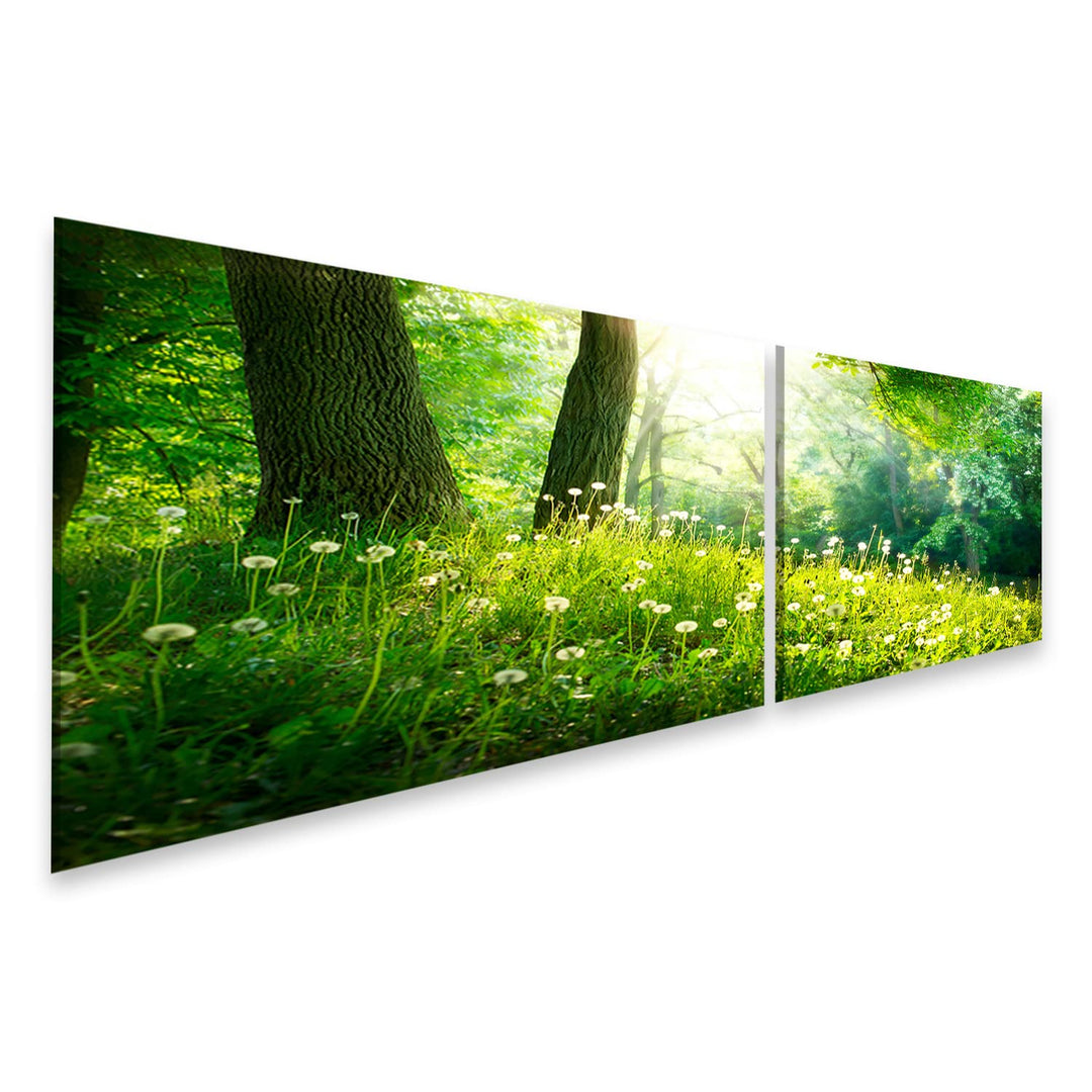 islandburner Bild auf Leinwand Spring Nature Schöne Landschaft Grünes Gras Und Bäume Bilder Wandbild