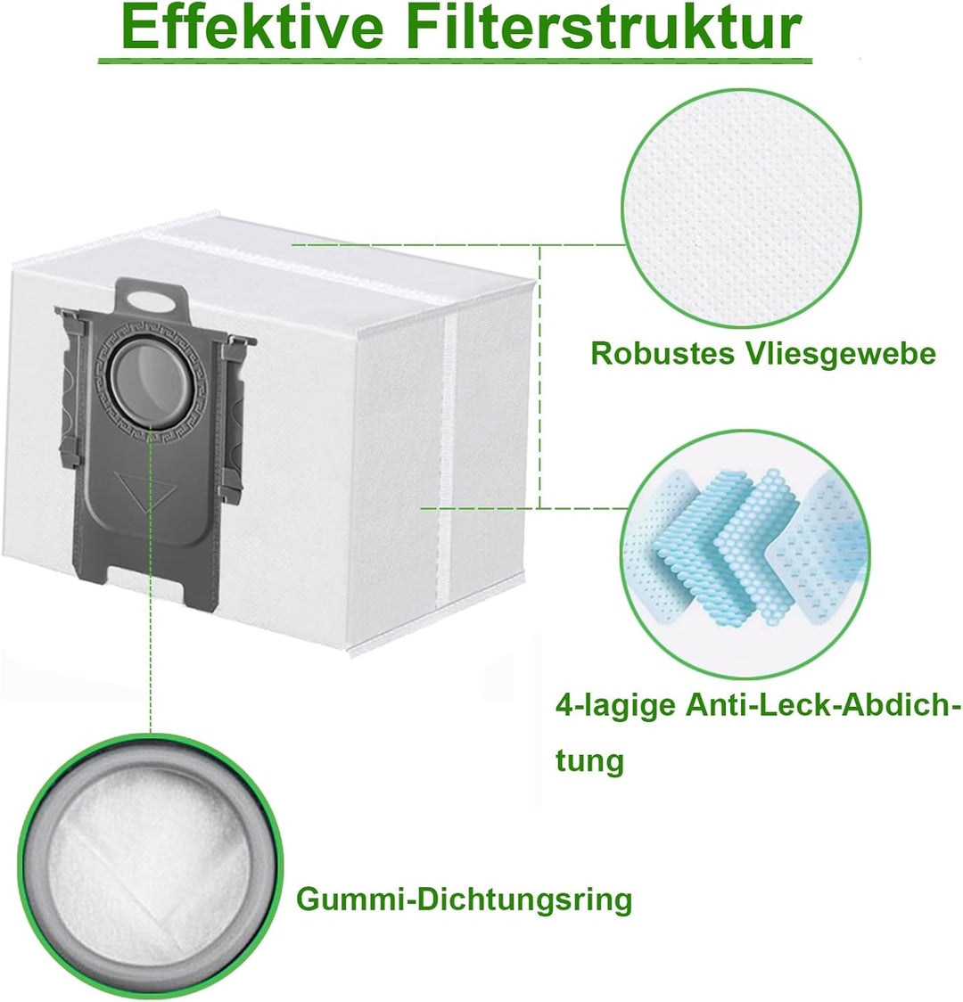 8 Stück Staubbeutel für Roborock Q7 M5+/ Q7 L5+/ Q10 S5+/ Q10 X5+/ S8+/ S8 Pro Ultra/ S7 MaxV Ultra/