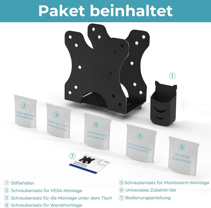 Universal Halterung für Mini-PCs, NUC, Mac Mini, Kabelboxen, WLAN-Router und Kleine CPUs Verstellbar