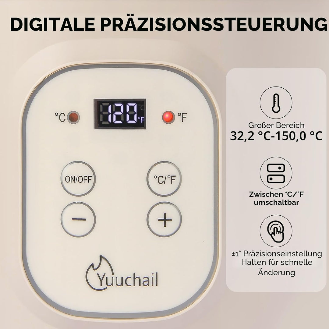 Yuuchail 1,5 l elektrischer Wachsschmelzer mit Digitalanzeige, präziser Temperaturregelung (30–150 °