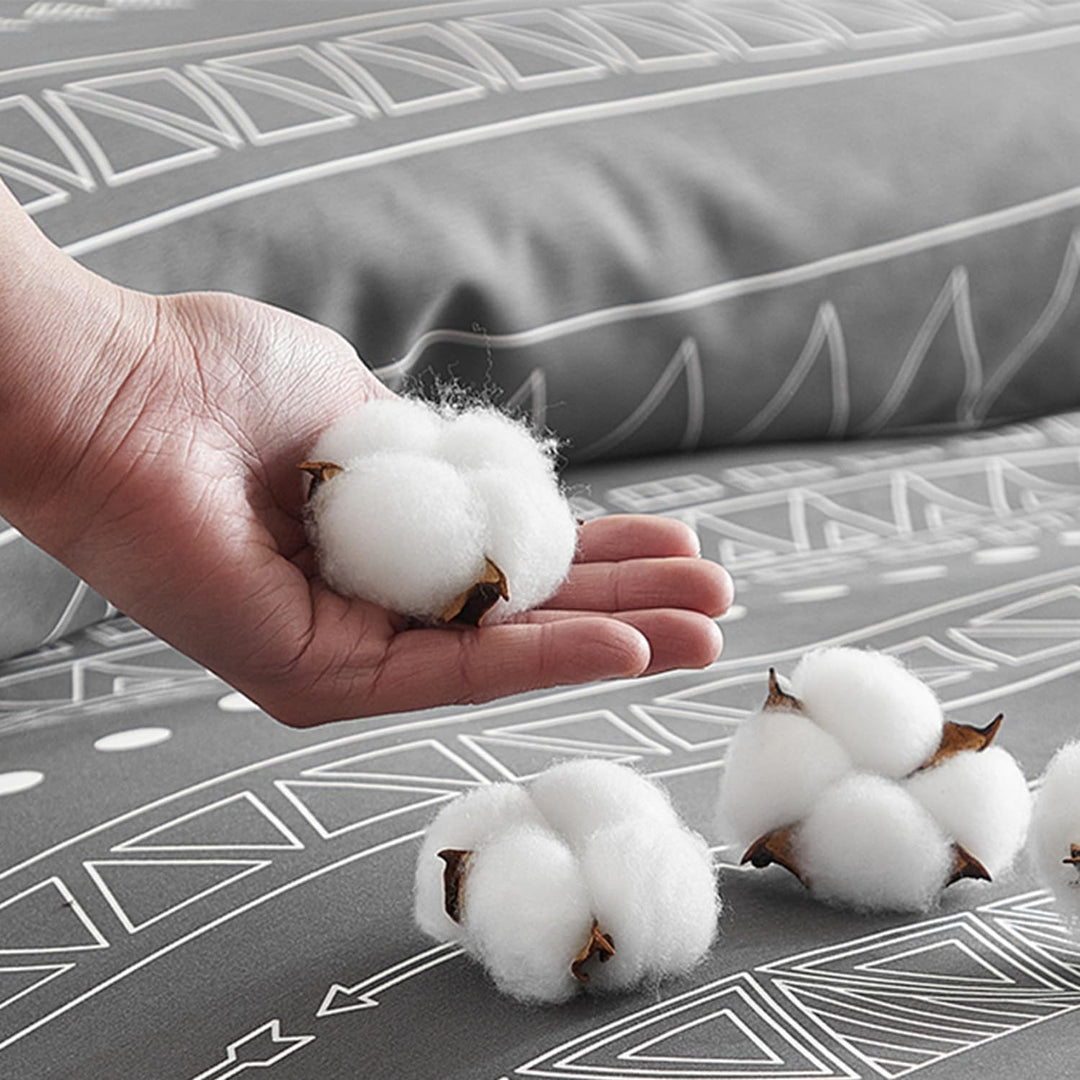 Lekesky Bettwäsche 200x200 Baumwolle, Bettwäsche-Sets 3 Teilig Reissverschluss mit Astmuster, weiche