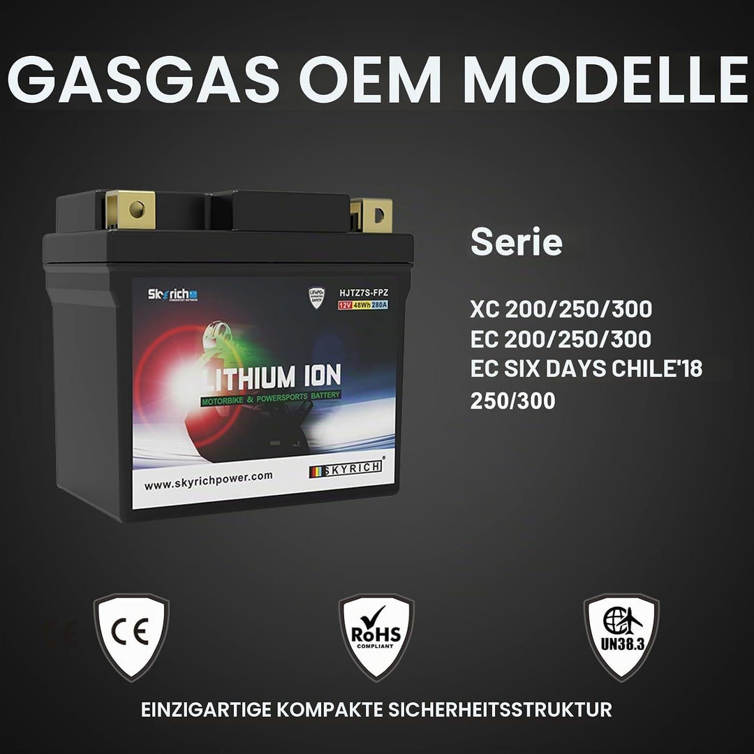 SKYRICH - Batterie Moto 12V Lithium Ion HJTZ7S-FPZ Sans Entretien