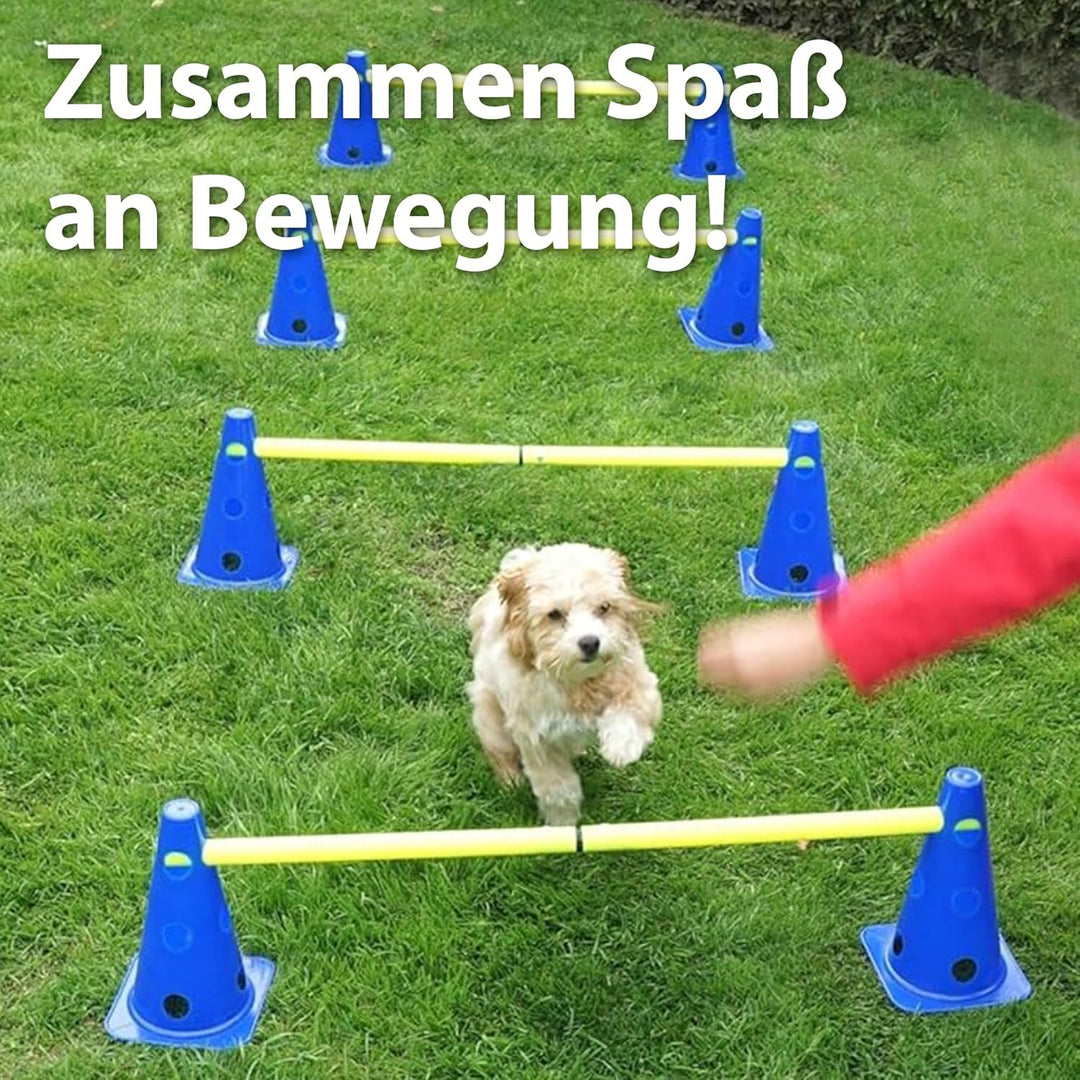 praktisches Steckhürdenset 2024 für Fussball, Hundesport, Pferdesport – Ideales Trainingszubehör, Fu