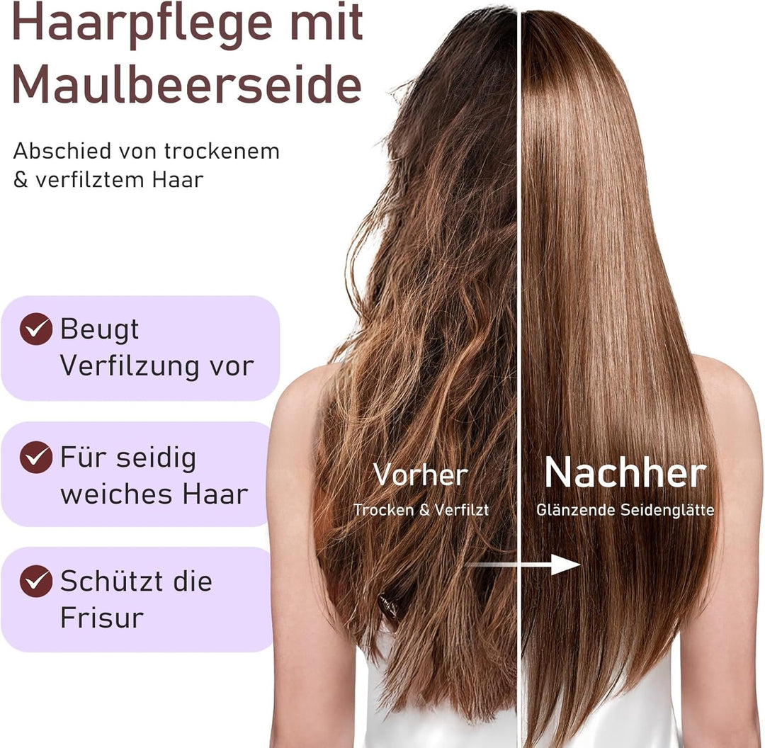 LitBear 22 Momme Seidenhaube zum Schlafen - Schlafmütze aus 100% Maulbeerseide, 100% Silk Bonnet mit
