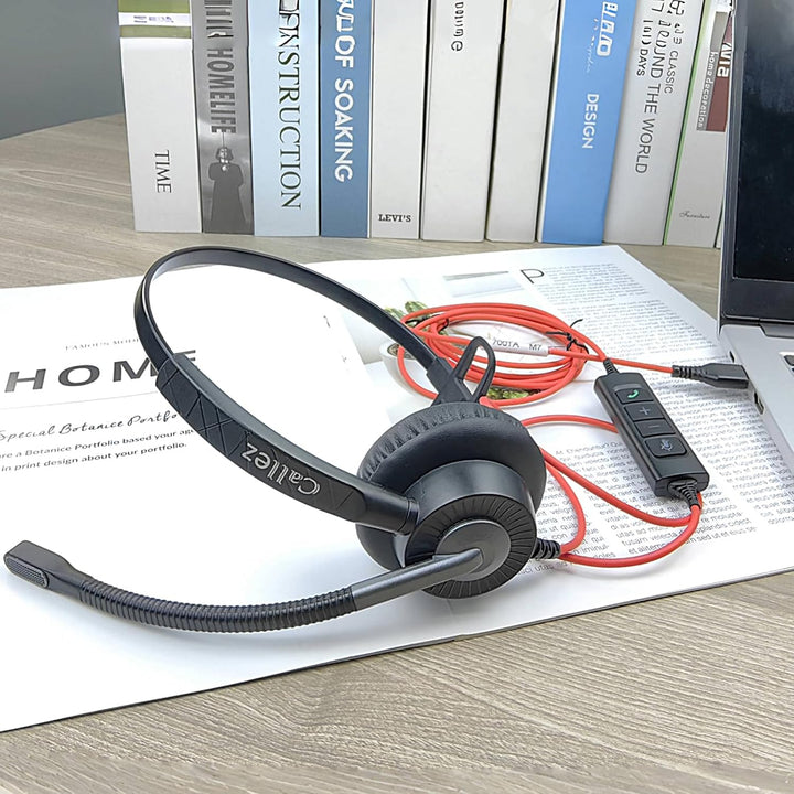 Callez USB Headset mit Mikrofon für PC, Headset Laptop mit ENC Dual Noise Cancelling Mikrofon, USB K