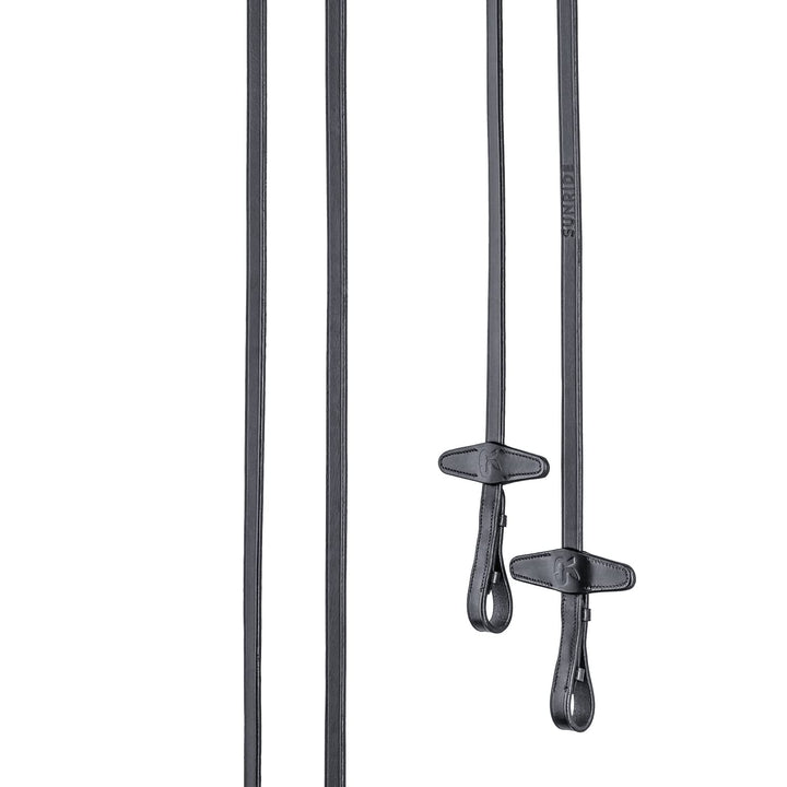SUNRIDE teilbare Lederzügel ohne Stege für Pferde, aus weichem Echtleder (Full 280 cm, schwarz) Full