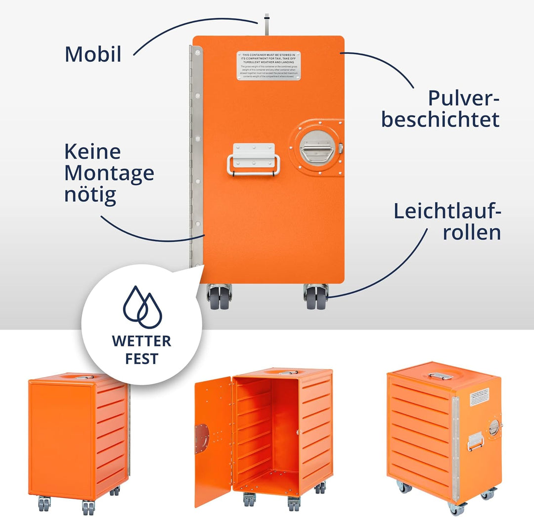 Rollcontainer mit Schubladen, mobiler Aktenschrank, Metallschrank, Schubladenschrank Küche, Druckert