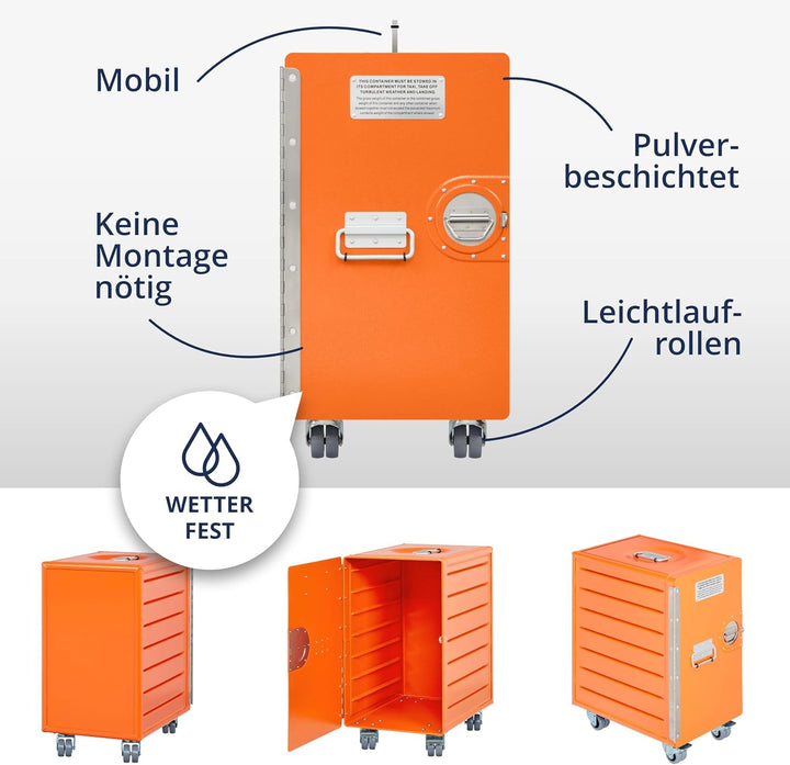 Rollcontainer mit Schubladen, mobiler Aktenschrank, Metallschrank, Schubladenschrank Küche, Druckert