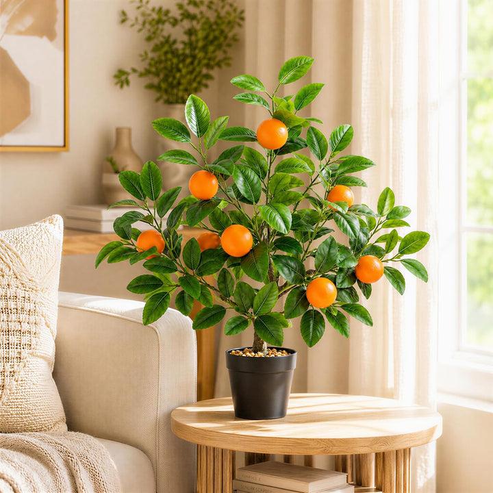 Gresorth 51cm Künstliche Orange Bäume Gefälschte Household Grün Pflanzen Früchte Dekoration mit Kuns