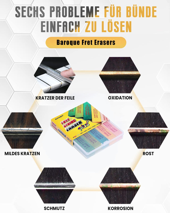 Gitarren Bundradierer Set, Bundfeile für Gitarre, Schleifgummi Gotarre, Gitarre Bund Polieren, Gitar