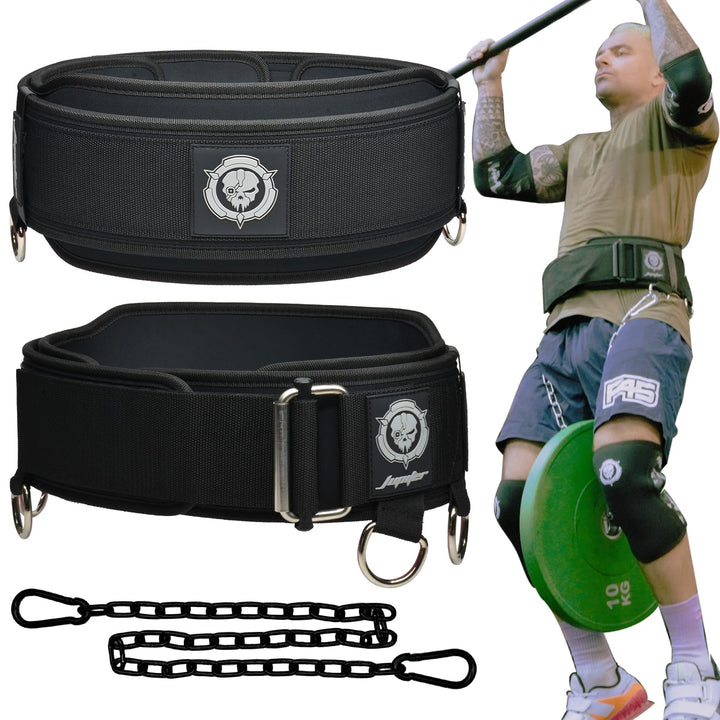 2-in-1 Gewichthebergürtel und Dip-Gürtel mit Kette für zusätzliches Gewichtstraining, Gewichtheben,