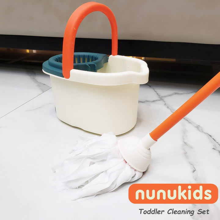 nunukids Kinder Putzset Fantastisches Kinderbesen Set mit Wischmop und Kehrset das ideal für Kinder