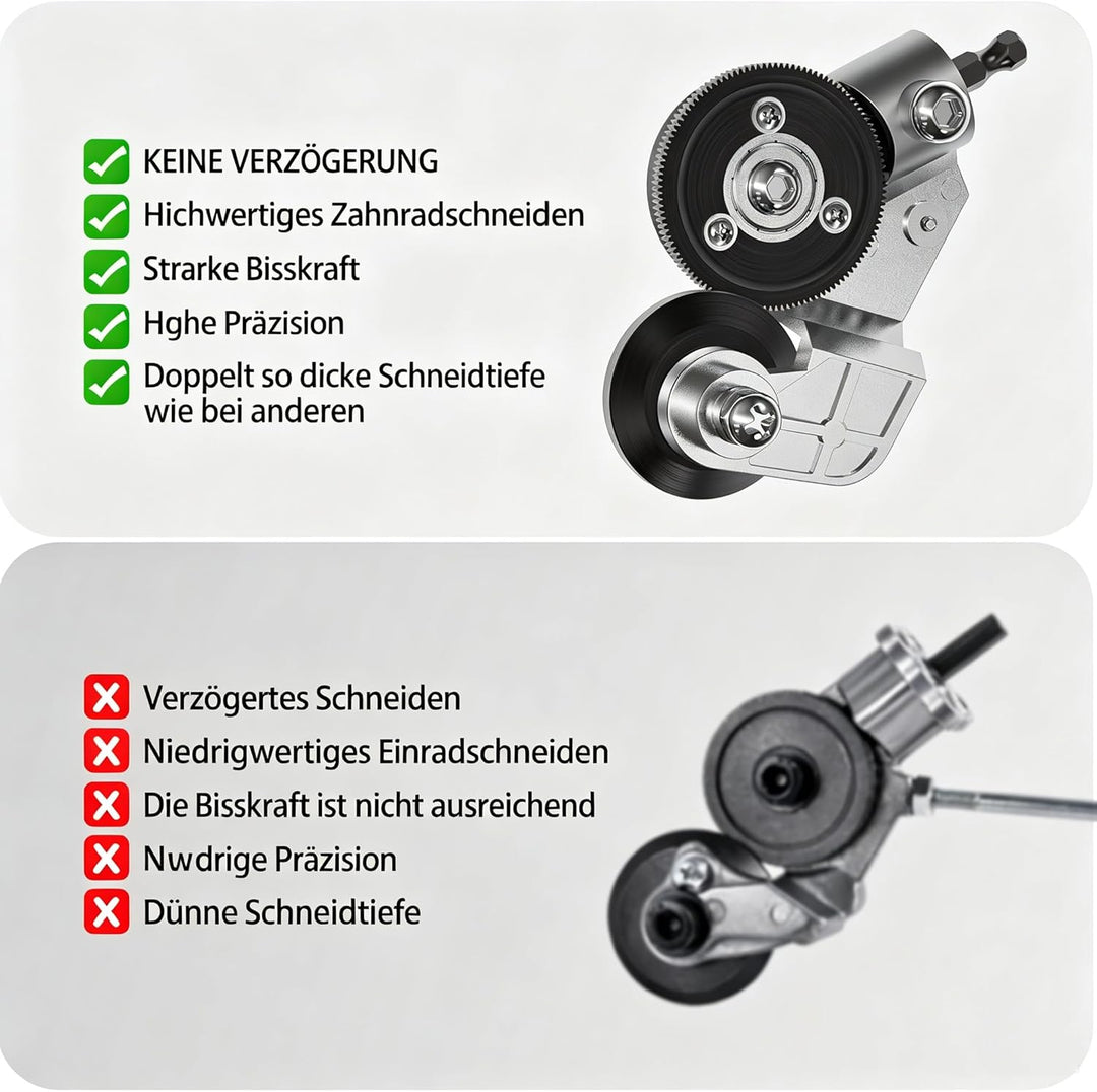 Elektrischer Bohrplattenschneider-Aufsatz, 2025 verbesserter Metallblechschneider-Adapter – Drill Cu