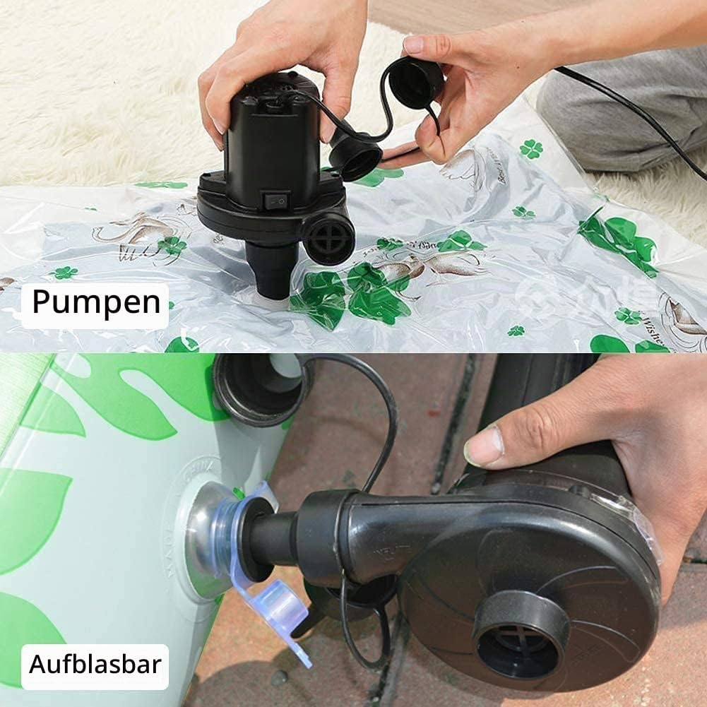 Elektrische Luftpumpe - HOSPAOP Luftmatratze Pumpe 2 in 1 Inflate und Deflate Portable Elektropumpe