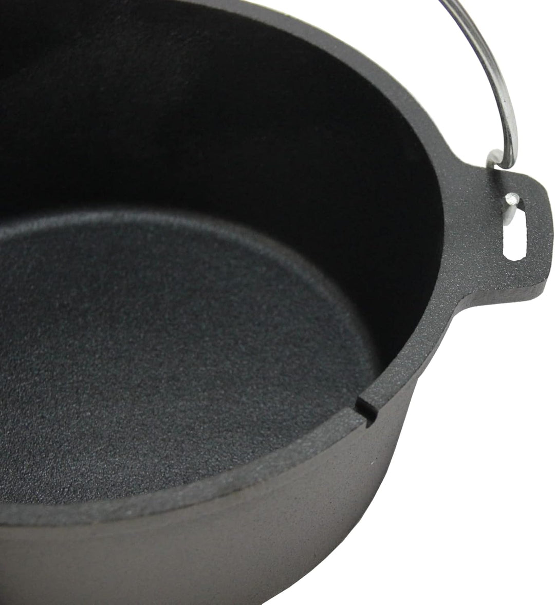 SANTOS Dutch Oven mit Deckel - Schmortopf für Aussenküche - 3,7L/4,5Qt Feuertopf - Gusseisen - ideal