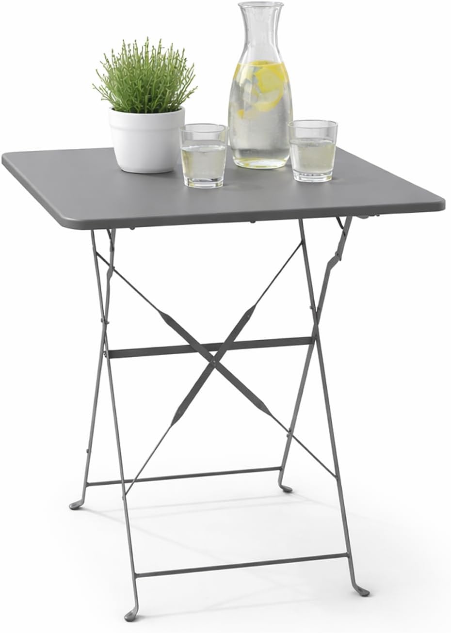 Mojawo Outdoortisch Bistrotisch Klapptisch Campingtisch Balkontisch Gartentisch Metall 60x60xH71cm A