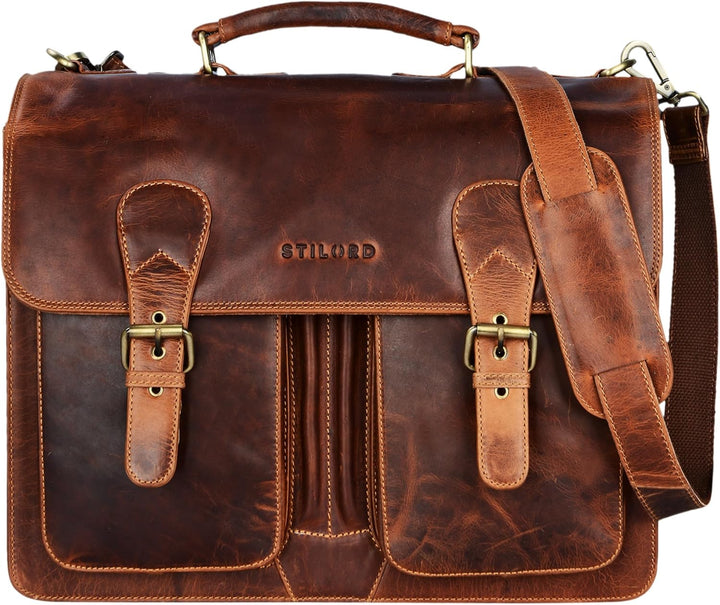 STILORD Karl Aktentasche Herren Lehrertasche Bürotasche Laptoptasche Umhängetasche XL Businesstasche