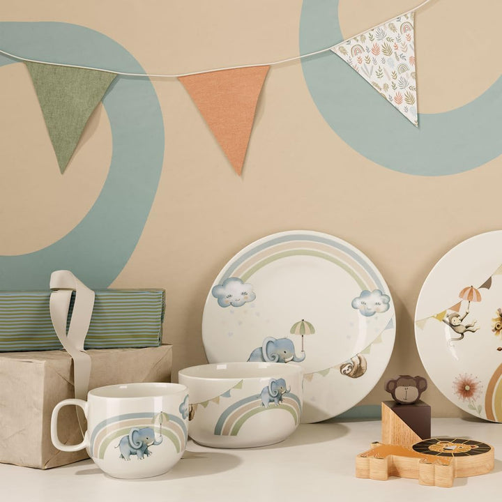 Villeroy & Boch – Boho Kids "Walk like an elephant" Kindergeschirr-Set 3 teilig Blau, Spülmaschinenf